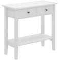 thumbnail image 2 of Soges Table Console 31,5 Pouces avec 2 Tiroirs Table d'Entrée avec Étagère de Rangement, Table d'Appoint à 2 Niveaux pour Salon, Couloir, Blanc, 2 of 6