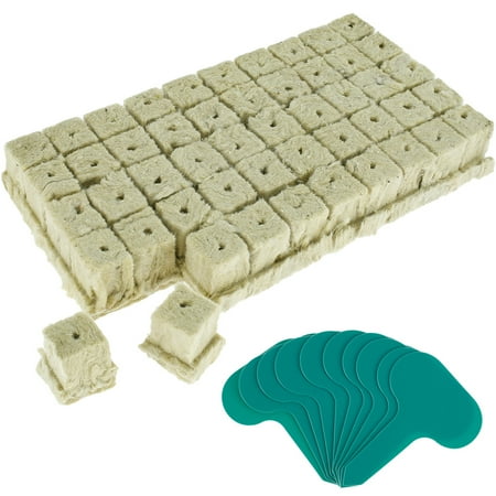 

50pcs Small Rock Wool Cubes Starter Sheets Hydroponics Stonewool Grow Cubes with Good Air Permeability Good Drainage Strong Water Absorption for Cuttings Cloning Plant Propagation