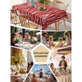 thumbnail image 5 of Red Striped Table Cloth, Waterproof Tablecloth for Square Tables, Classic Minimalist Waves Lines Pattern Reusable Washable Fabric Table Cover for Restaurant Kitchen Dining Tables 60"x60", 5 of 9