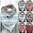 thumbnail image 2 of 2 Mujer Invierno Espesar Cálido Bufanda Grande Navidad Papá Noel Camión Muñeco De Nieve Estampado Calentador De Cuello Redecilla Con Clip Manta Térmica Botón Chal Abrigo Poncho, 2 of 5