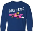 thumbnail image 3 of Inktastic Born to Race- Pink Race Car Long Sleeve Youth T-Shirt, 3 of 5