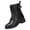 Black, variant on Women Lace Up Chunky Platform Combat Ankle Boots, Matte Textured Fabric, Thick Cloud Cushion Insole, Deep Lug Anti Slip Outsole, Edgy Retro Silhouette for Daily Street Outdoor Fashion Wear,Blue 7