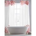 thumbnail image 5 of Summer Ocean Red Coral Sheer Curtains 96 Inch Long 2 Panels, Nautical Sea Watercolor Fish Starfish Light Filtering Rod Pocket Curtains, Sheer Voile Drapes for Living Room Bedroom, 52"x96", 5 of 8