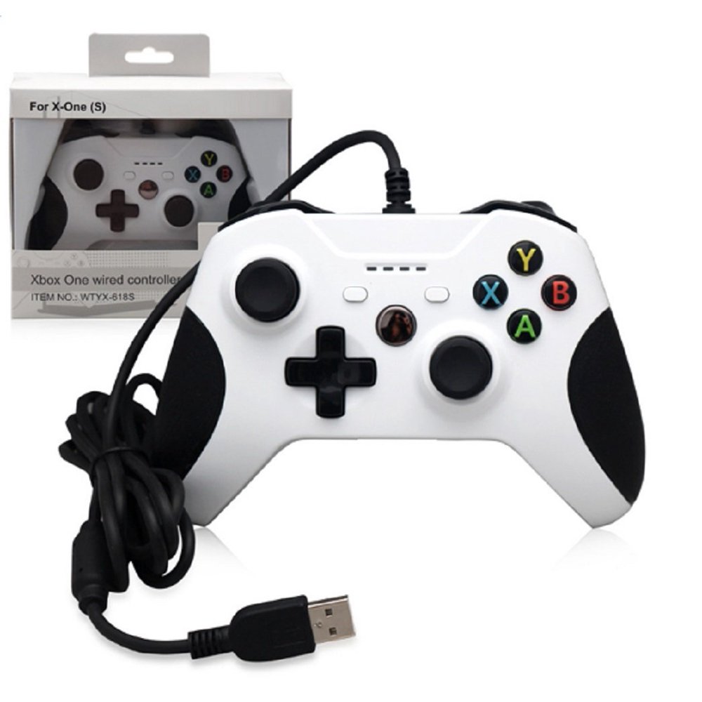 DOBE USB Wired Gaming Controller Joysticks Gamepad White for Xbox One