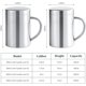 thumbnail image 2 of Taza de café de acero inoxidable, taza de café térmica de doble pared con asa y tapa, taza de metal aislada, taza de metal para acampar en casa (brillante, 400 ml), 2 of 3