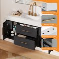 thumbnail image 4 of Craftian 48 inch Wall Mounted Bathroom Vanity 2 Doors & 2 Drawers, Floating Bathroom Cabinet, Black, 4 of 10