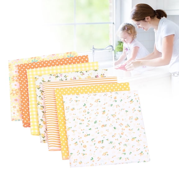 7Pcs Cotton Fabric DIY Making, Fat Quarters Fabric Bundles, Quilting Fabric, Fabric for Sewing, Floral Fabric, Perfect for Quilting, DIY Crafts, Clothing Making and Handmade Crafting, 9.8" x 9.8"