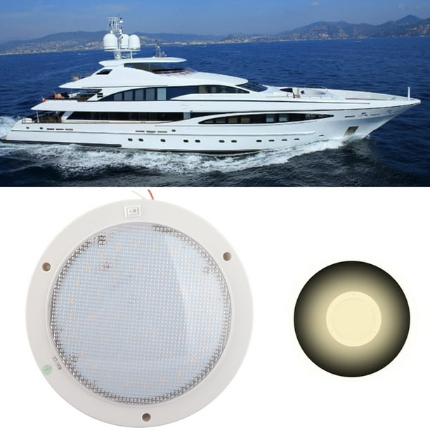Luz De Techo, 42leds 12V 9W 840LM Lámpara De Techo Redondo De Alto Brillo Con Tablero De Lámparas A Base De Aluminio Para El Automóvil VEHÍCULO MARINO