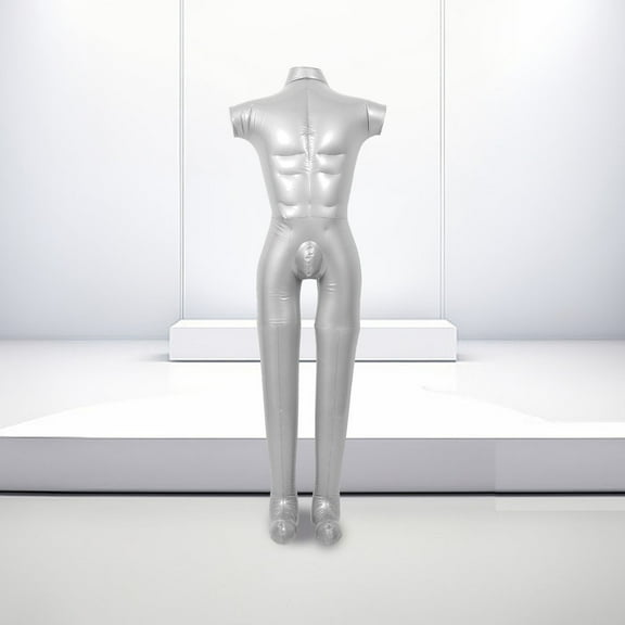 HAMPPLIES Inflatable Male Model Silver PVC Men Clothing Store 1Pcs