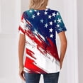 thumbnail image 5 of IYYVV 4Th Of July Outfits For Women V-Neck Henley Patriotic Tops Short Sleeve Summer Usa T-Shirt Blue M, 5 of 5