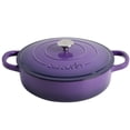 thumbnail image 2 of Crock-Pot Artisan 2 Piece 5 Quart Enameled Cast Iron Braiser with Lid in Lavender, 2 of 8