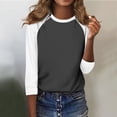 thumbnail image 6 of Shirt for Women's Fashion Casual Raglan Sleeve Round Neck 3/4 Sleeve Loose Printed T-Shirt Ladies Top, 6 of 7