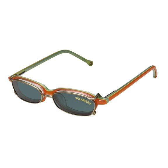 SMARTCLIP 951 EYEGLASS FRAME/GLASSES WITH POLARIZED SUNGLASS CLIP-ON LENSES RARE