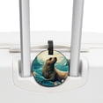 thumbnail image 3 of Sea Lion 2pcs PU Leather Round Bag Tags with Privacy Cover and Name ID Tag - Suitcase Tags for Travel Luggage, Handbags, Backpacks, School Bags, 3 of 6
