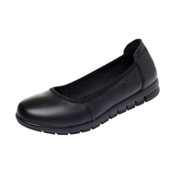 Sngxgn Women's Flat Shoes Soft Sole Comfort Ballet Flats Casual Walking Shoes Flats Single Shoes(Black,37)