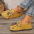 thumbnail image 6 of Miluxas Women's Classic Suede Penny Loafers Comfort Slipper Moccasins Work Loafers with Lace-Up for Daily Walking office Coffee 8.5(41), 6 of 8
