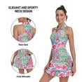 thumbnail image 2 of Women’s Sleeveless Tennis Dress with Polo Collar and Built-in Shorts V Neck Racerback Tennis Dress with Ruffle Hem and Pockets, 2 of 6