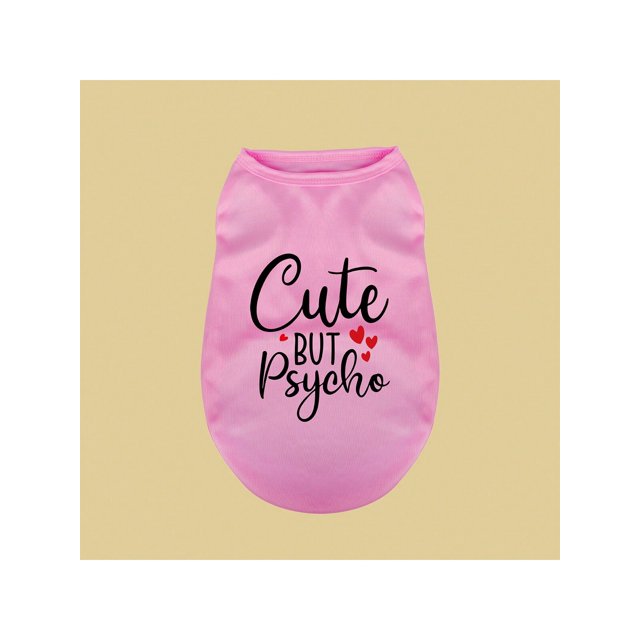 1pc Pink Polyester Printed Vest Suitable For Small Dogs And Cats To Wear Both Indoors And Outdoors