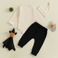 thumbnail image 5 of Wonitaaizi Newborn Baby Boy Halloween Outfit Mama's Little Boo Romper Long Pants Hat 3Pcs Clothes Set(6-12 Months,Beige), 5 of 7