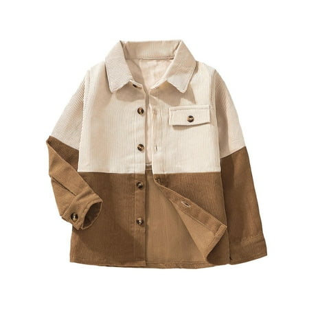 

QYZEU Toddler Snow Coat Teen Light Jacket Toddler Boys Girls Long Sleeve Patchwork T Shirt Coat Tops Clothes With Pocket