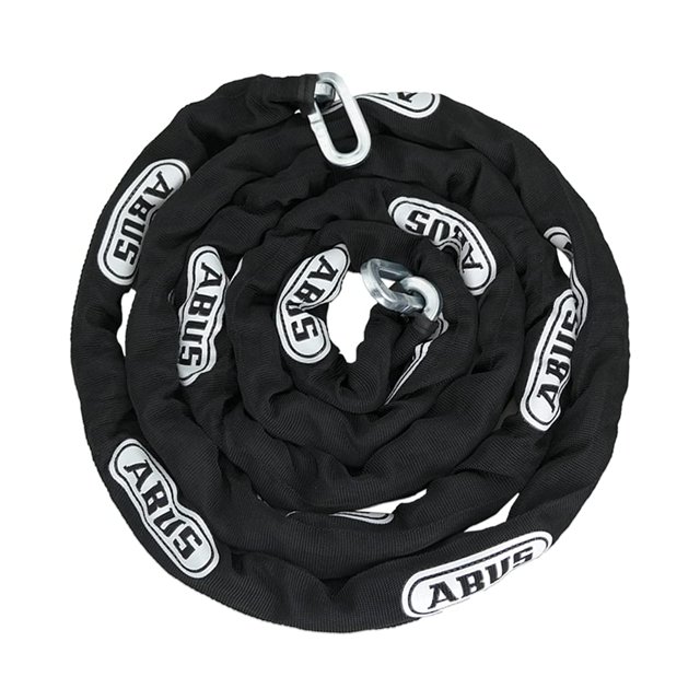 ABUS Cadena de seguridad cuadrada de acero endurecido de 10 pies x 3/8 pulgadas de grosor para bicicletas, contenedores, remolques, vehículos todo terreno, motocicletas y propiedad personal/industrial