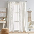 thumbnail image 1 of Peri Home Gates Tufted Chenille Rod Pocket Window Curtain Panel Pair, 84", Winter White, 1 of 5