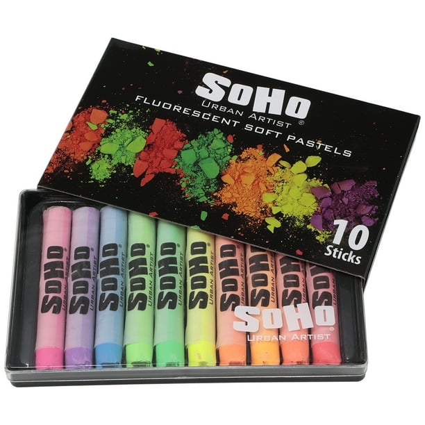 SoHo Urban Artist Soft Pastels Set of 10 Bright Fluorescent Neon Colors