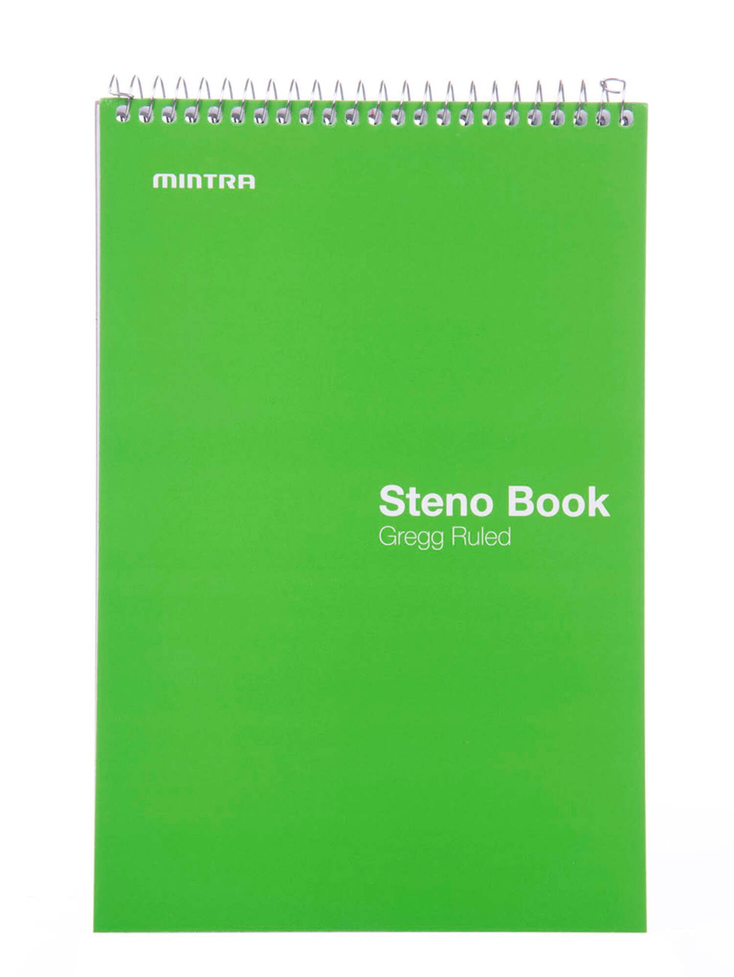 Mintra Office Steno Books - (Primary 4PK, Green Tint Paper, Gregg Ruled) - 6inx9in, 70 Sheets