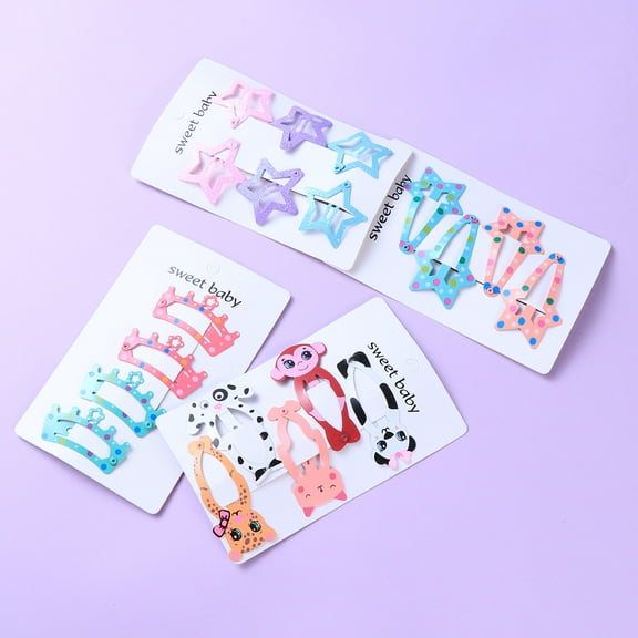 OUNONA 55pcs Plastic Hair Barrettes Hair Clips Snap Barrettes Assorted Color Decoration for Kids Party