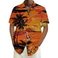 thumbnail image 1 of Playeras Camisa para hombre Camisa de playa de manga corta holgada informal (Orange, M), 1 of 4