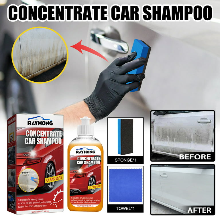 Li HB Store Car Exterior Shampoo Multipurpose Automotive Cleaners High  Concentration Super Foam Strong Decontamination Auto Wash Supplies  100ML,Car