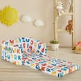 thumbnail image 2 of Topbuy 2-in-1 Convertible Kids Sofa Flip Open Couch w/Sturdy Sponge Construction&Velvet Fabric Multi-Color, 2 of 9