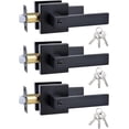 thumbnail image 1 of Levier de Porte Style Droit à Clé comme Fonction d'Entrée Poignée de Porte Extérieur Intérieur Serrure d'Entrée avec Clés Poignée de Porte Mate, 1 of 6