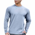 thumbnail image 2 of PNTUTB Men Fashion Solid Color Slim Casual Side Zipper Pullover Long Sleeved Round Neck Base Top, 2 of 5