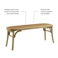 thumbnail image 5 of Pemberly Row Modern Bench with Natural Rattan Seat in Rustic Brown, 5 of 13