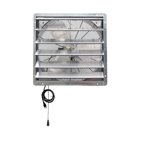 iLIVING ILG8SF24V-T 24 Inch Duct 100 Watts 24V Steel Exhaust Fan, 2 Speed for Attic - Silver