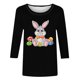 thumbnail image 4 of Camisetas Casuales de las Mujeres Impresas 3/4 Manga Cuello Redondo Blusa, Moda Ligera Superior para el Hogar Y el Uso Diario, Cómoda Imitación de la Tela Del Estante, 4 of 7