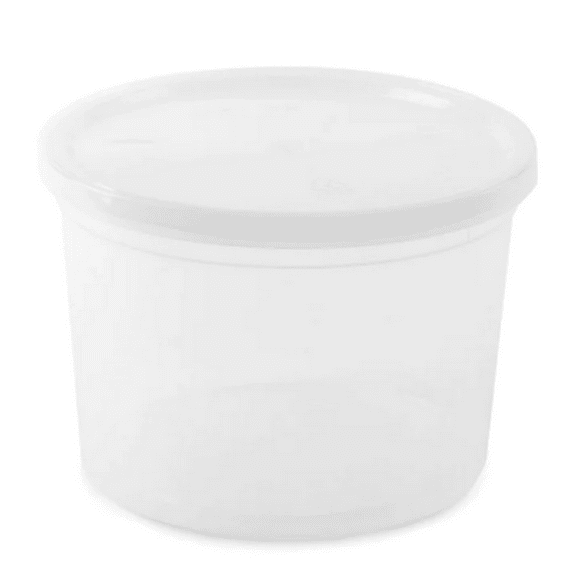 Vezee 64oz Deli Food Storage Containers with BPA-Free Plastic Soup Storage Cups (20 Qty)
