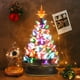 Gymax 15 Pouces Artificiel Arbre de Noël Table Lumineux Arbre en Céramique Argent – image 2 sur 9