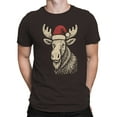 thumbnail image 2 of Festive Moose with Santa Hat Men's T-shirt, 2 of 3