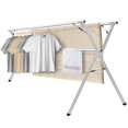 thumbnail image 1 of Sillars Tendedero De Ropa Tendedero De Ropa De 79 Pulgadas Tendedero De Ropa Plegable Y Plegable De Acero Inoxidable Resistente Con Ganchos A Prueba De Viento Para Interiores Y Exteriores, 1 of 5