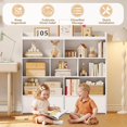 thumbnail image 4 of ICEELF Large Toy Storage Organizer and Kids Bookshelf, 7 Cubes, 2 Drawers and 2 Cabinets for Playroom, Bedroom, Living Room, White, 4 of 8