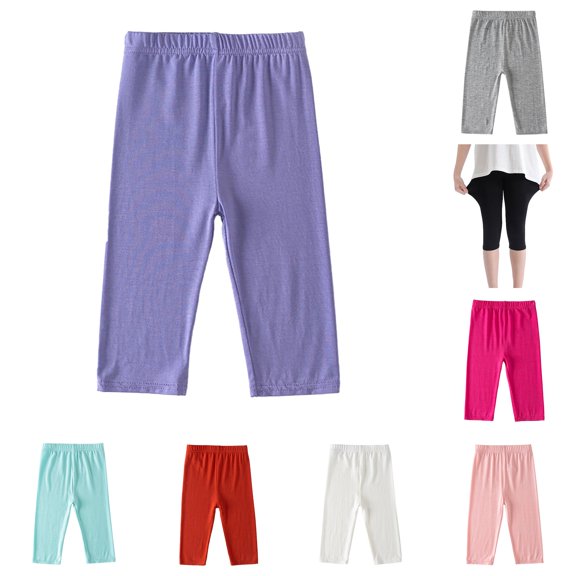 Girls Athletic Shorts Capri Leggings Kids Running Pants Shorts Workout Tights Cropped Pants Shorts Pants Pants Kid Pants Girls Clothes Age 7 5t Girls Clothes Sweat Pants for Kids Girls Lined
