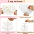 thumbnail image 4 of Unique Bargains 3-Layer Heart Shaped Cupcake Stand White Glod Tone, 4 of 6