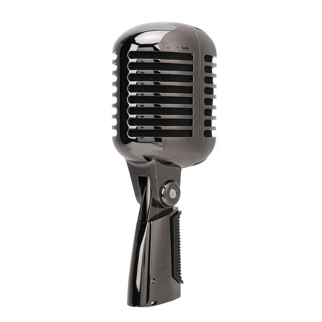 Micrófono Vocal Dinámico Vintage, Stand Universal Múltiple Cardioides Alta Sensibilidad