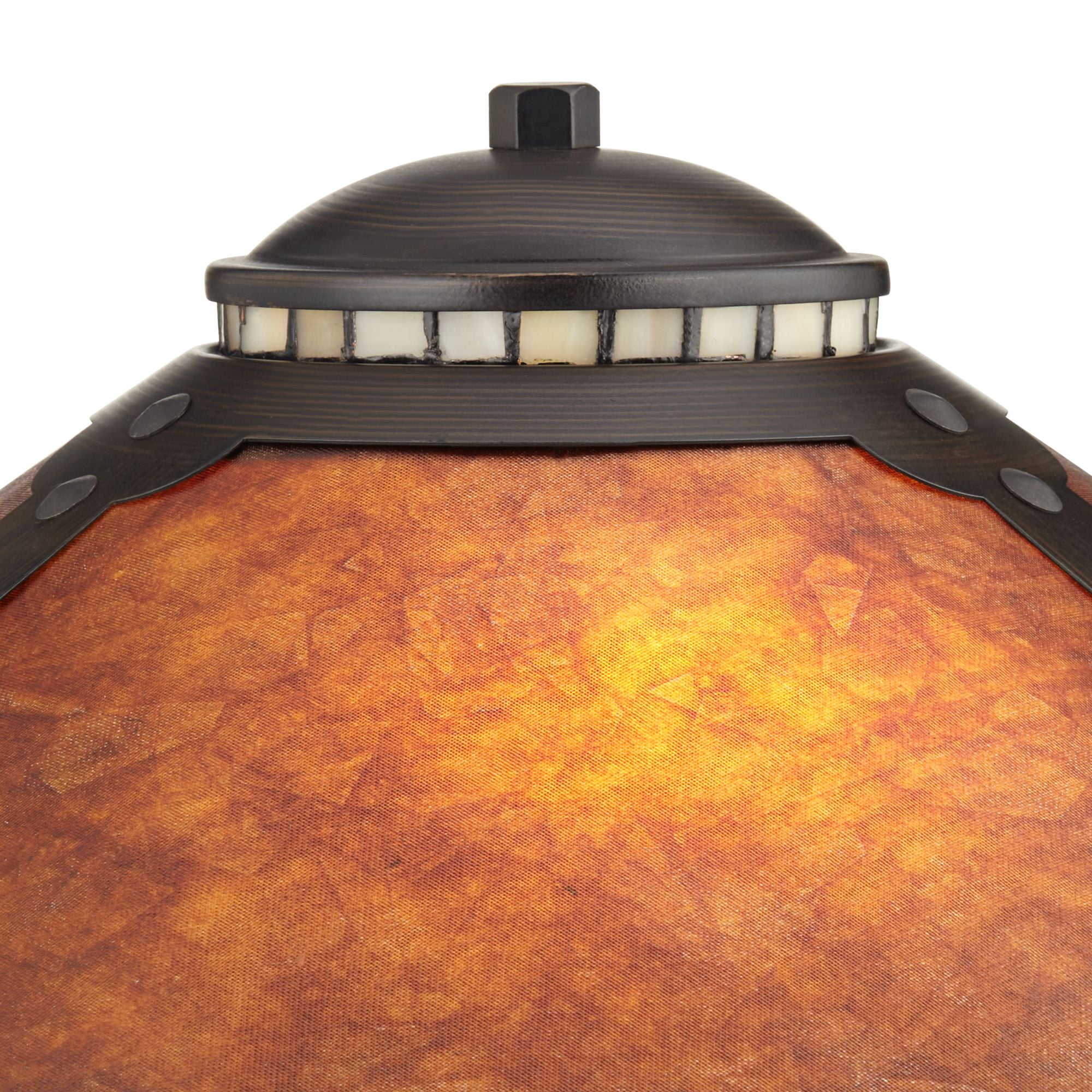 Robert Louis Tiffany Mica Mission Desk Lamp 18 1/2" High Oil Rubbed Bronze Natural Mica Shade for Bedroom Living Room Bedside Nightstand Kids Family