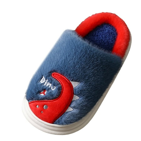 

Toddler Shoes Boys And Girls Slippers Flat Bottom Thick Bottom Soft Comfortable Plush Warm Cute Cartoon Shoes Baby Shoes Blue 9