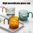 thumbnail image 2 of Decorative Heat Resistant Beverage Mug with Handle High Borosilicate Glass Clear Coffee Cup Single Layer Glassware, 2 of 9