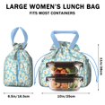 thumbnail image 5 of Sunflower Drawstring Lunch Bag Women - Drawstring Lunch Bag Insulated for Work Office - Stain-Resistant Large Lunchbags for Women with Multi-Pockets, 5 of 6