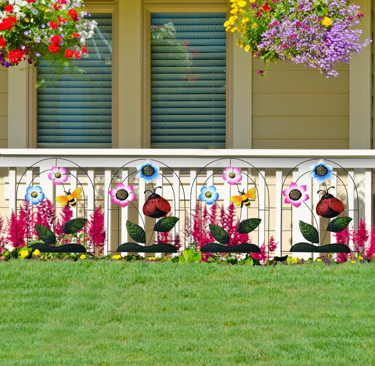 Gift Boutique 4 Pack Decorative Metal Garden Fence